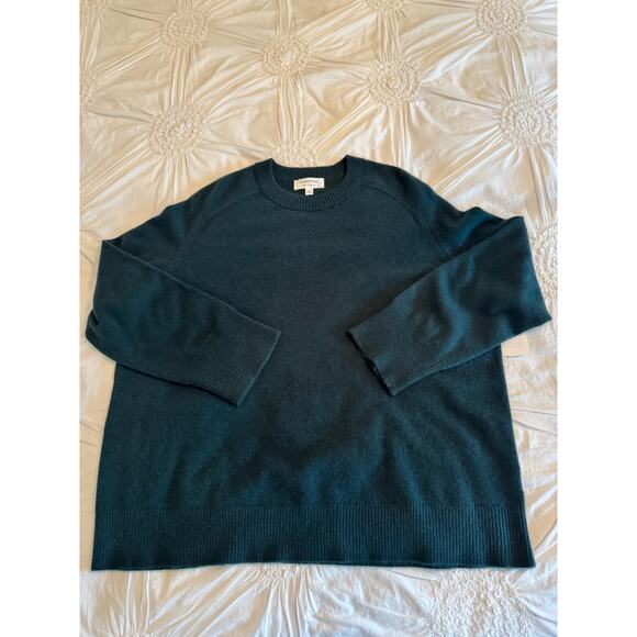 NWOT Women’s Nordstrom Cashmere Sweater Soft Knit Green Cabincore Pullover Sz XL - Picture 2 of 7